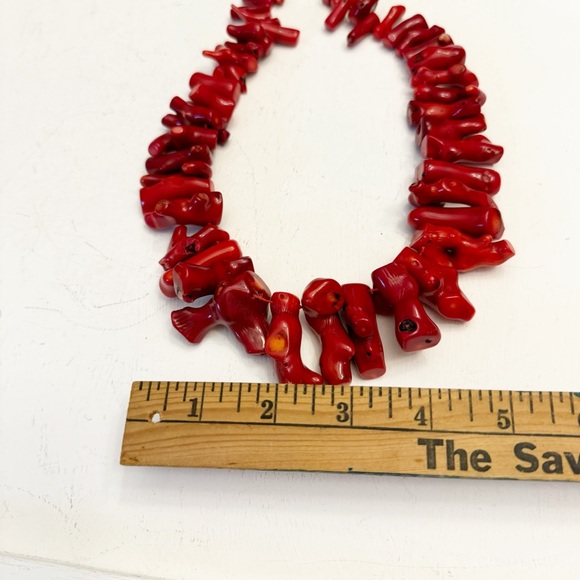 Gorgeous Old Natural Chunky Tibetan Natural Coral Rods Vintage 1990s - Picture 12 of 13